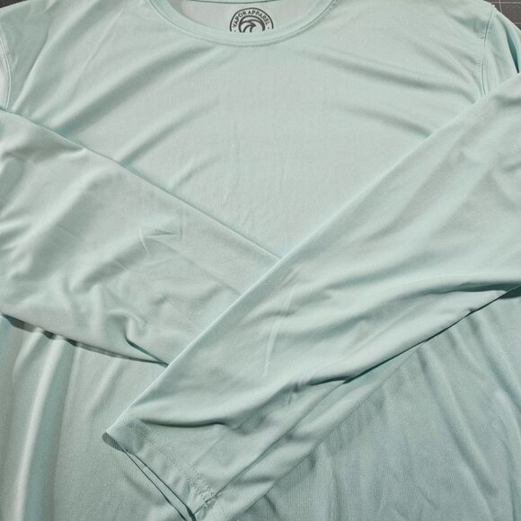 Vapor Apparel Mens Long Sleeve Performance Shirt XL Polyester Aqua UPF 50+ - Picture 5 of 11